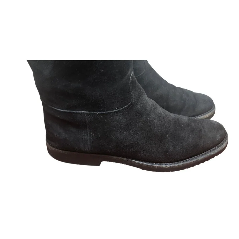Gravati Black Suede Knee High Boots Vibram Gumlite Sole Classic Riding Style 9M